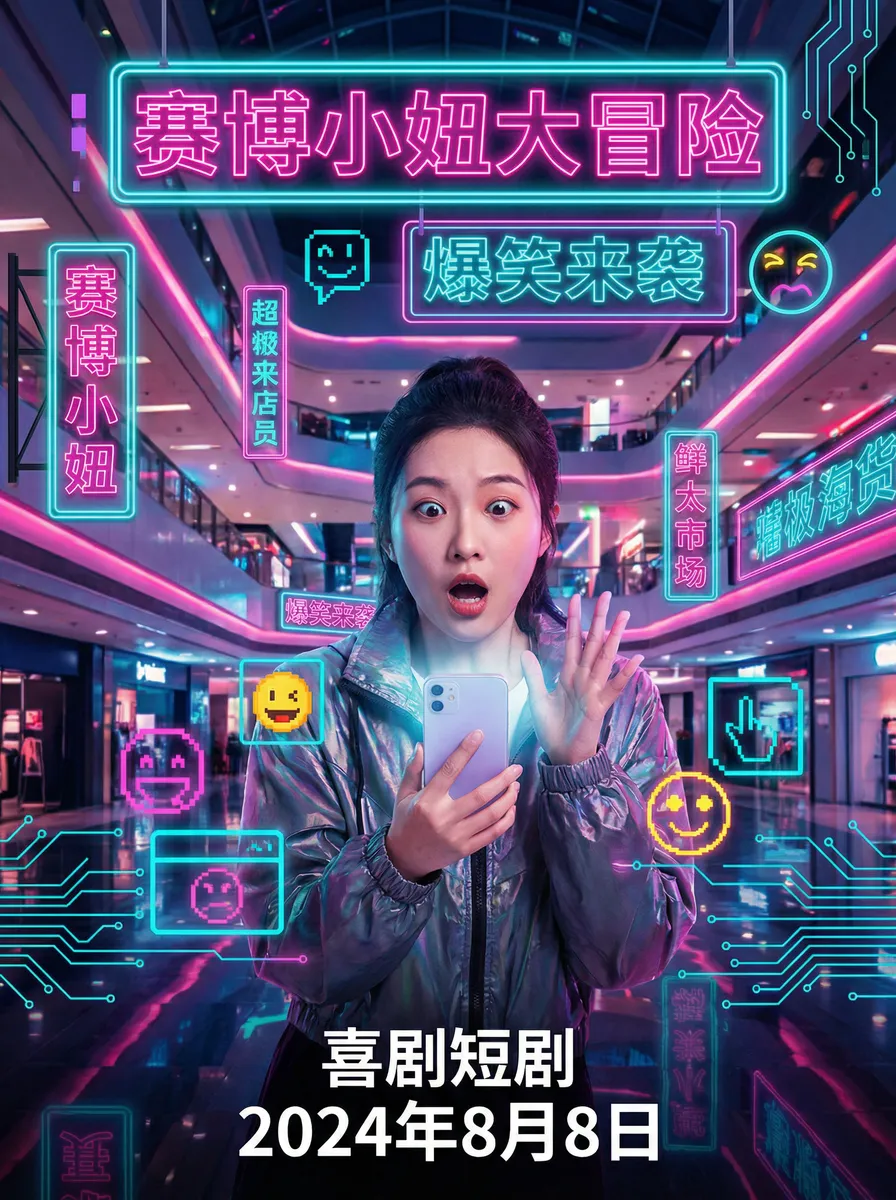 村奴 搞笑喜剧短剧 - 赛博小妞大冒险海报